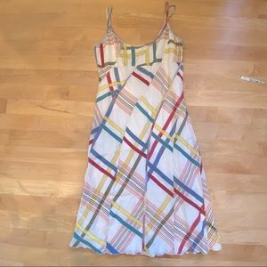 Patterned Sundress Size 14- white, blue, red